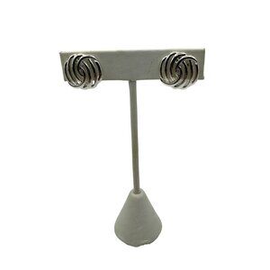 Vintage Silver Knot Clip-On Earrings